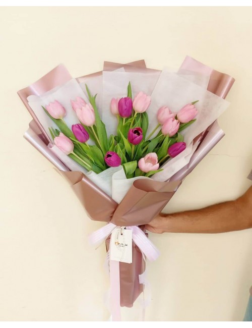 Pink & Purple Tulip Bouquet
