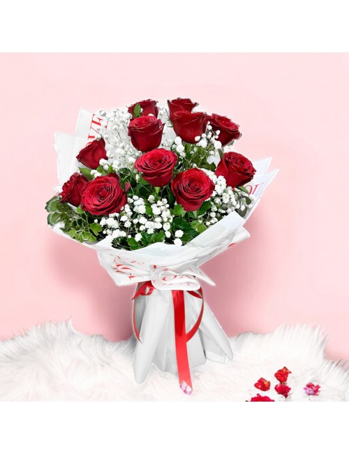 I Love You 11 Red Rose Bouquet