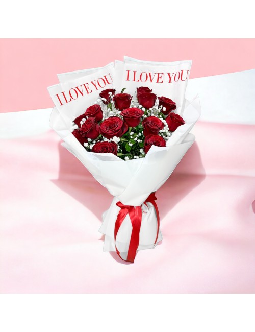15 Red Rose I Love You Bouquet