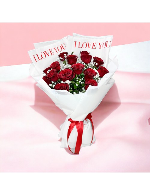 14 Red Rose I Love You Bouquet