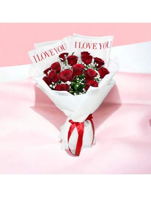 14 Red Rose I Love You Bouquet